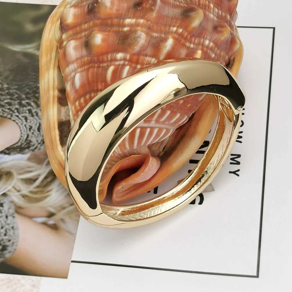 MANILAI Alloy Statement Cuff Bracelet Bangle For Women Chunky Big Bracelets Gold Color Manchette Fashion Jewelry AccessoriesC250411
