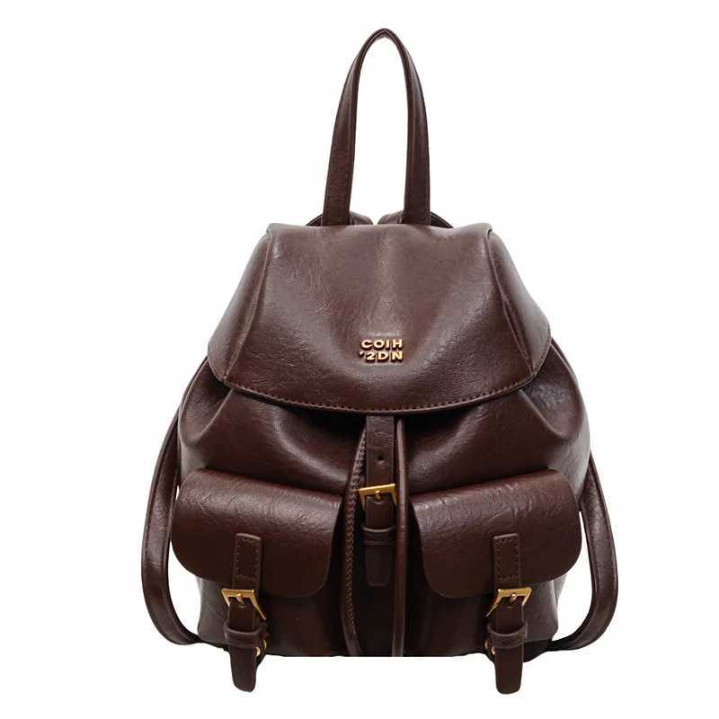 Brand Designer PU Leather Womens backpack Retro Lock Bucket School Bag Travel BagW251111