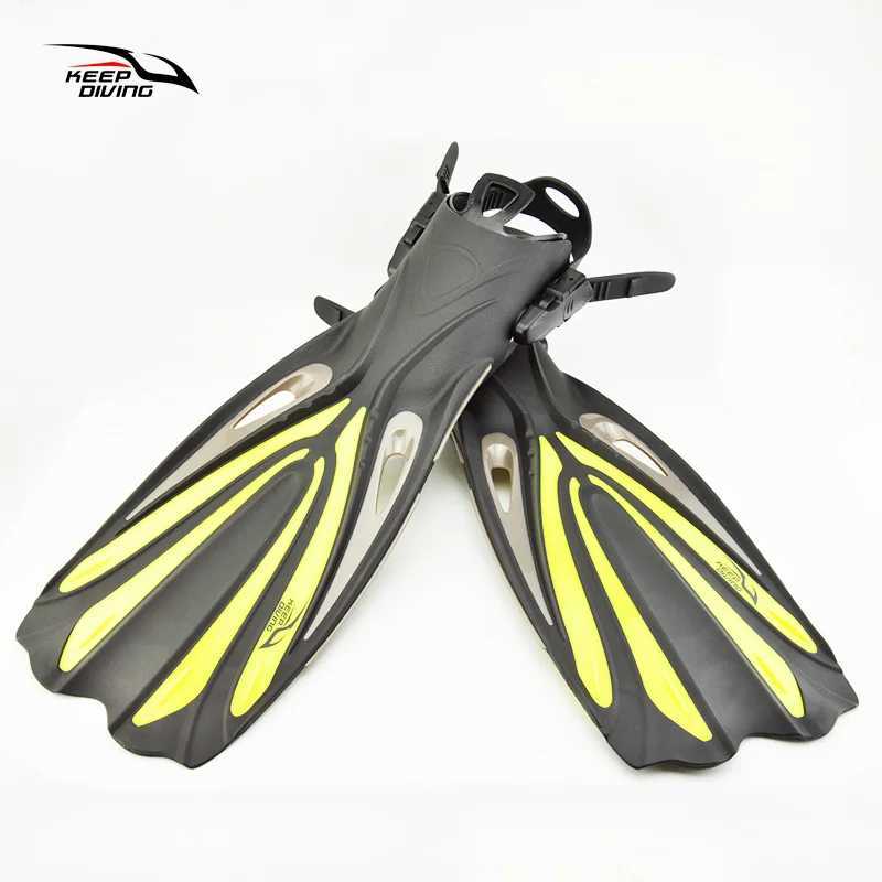 Keep Diving Open Heel Scuba Diving Long Fin Adjustable Inflatable Swimming Flip Cover Special Diving Boots Shoes Single Fin EquipmentY250412