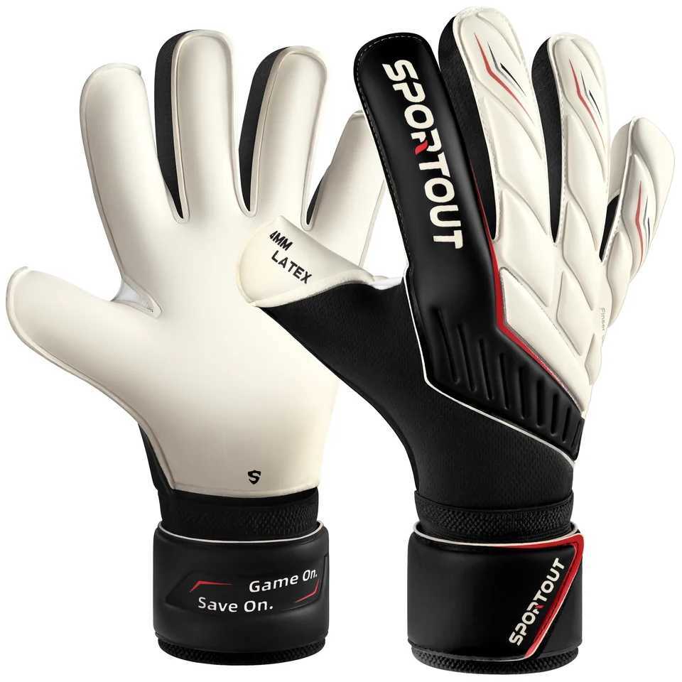 Upgrade professional football goalkeeper gloves with full latex on both palms and backs breathable and snug designW251112