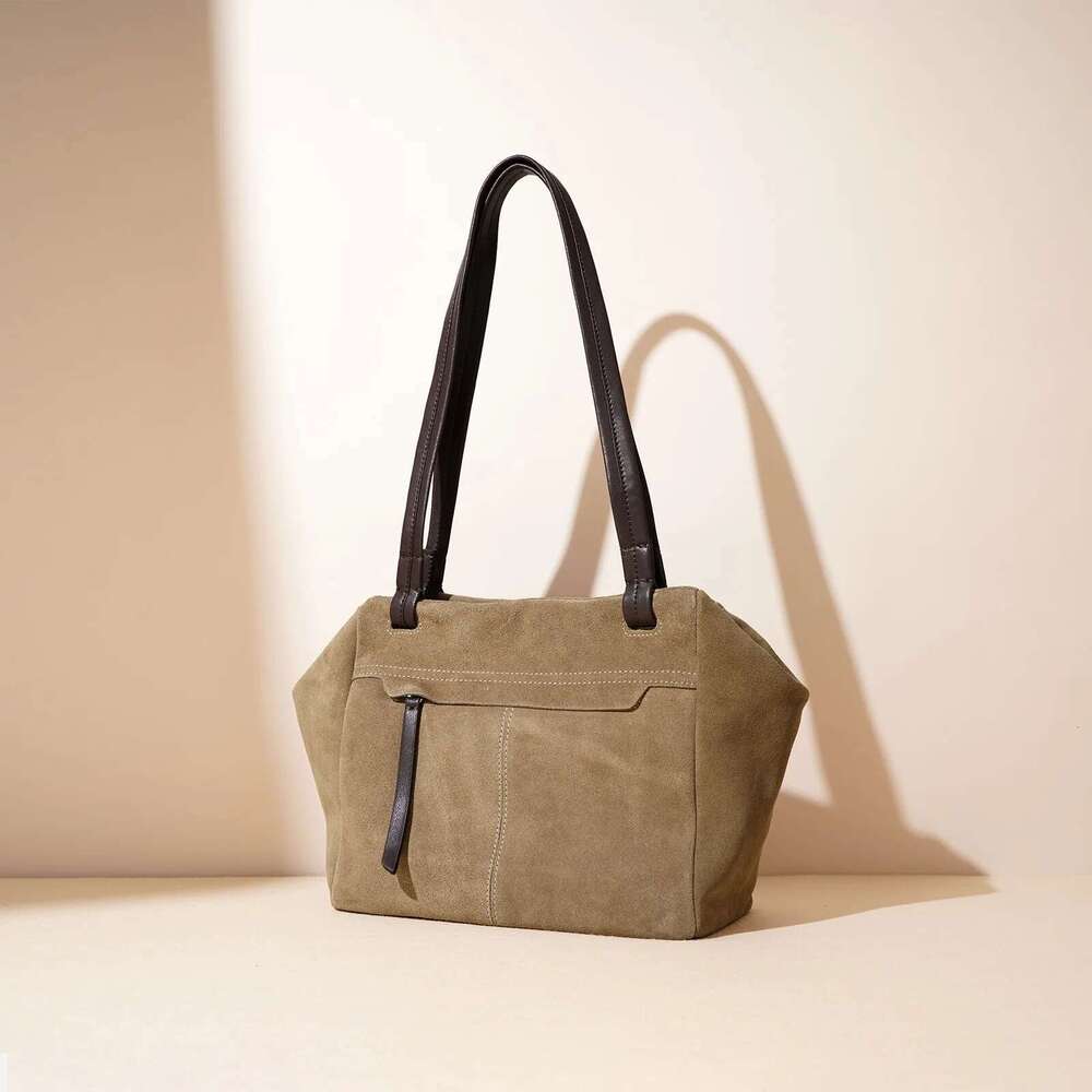 Designer Bag Wholesale Women Suede Tote Lady 2024 Fall Winter Frosted Split Leather Large Capacity Fashion Handbag Female Trendy Shoulder Bag