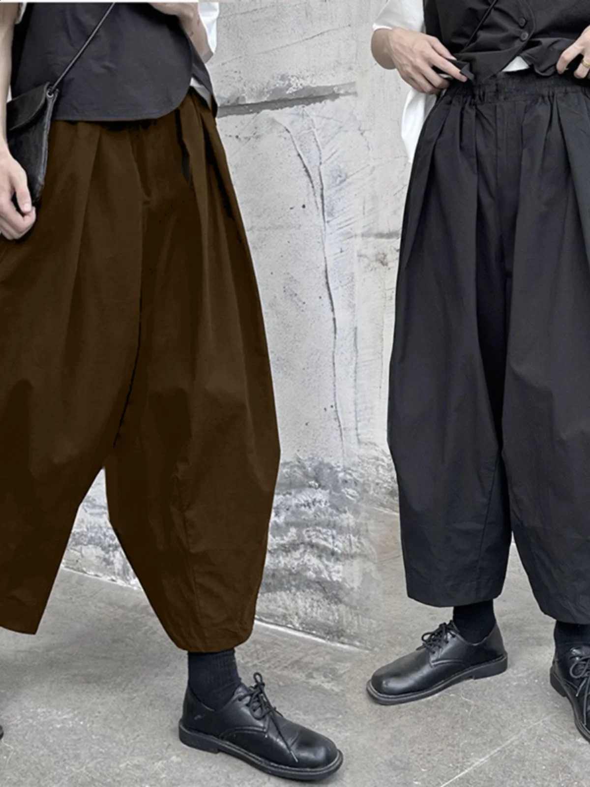 GetSpring Women Pant Capris Autumn Cotton Linen Wide Leg Bloomers Fashion All Match Loose Casual Ankle-Length Trousers 250411