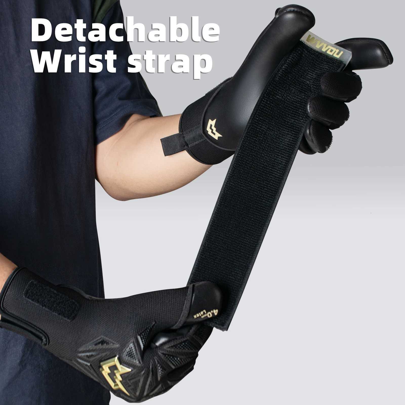 WVVOU Soccer Goalie Glovesbreathable football gloveswith 43mm adhesive super grip latex palmW251112