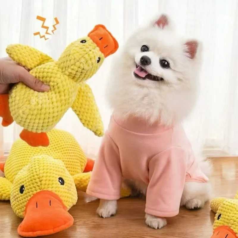 High Quality Duck shaped dog toy duck sound toy is used for small dogs cats durable puppies plush chew toys and fun interactive game dog supplies T250
