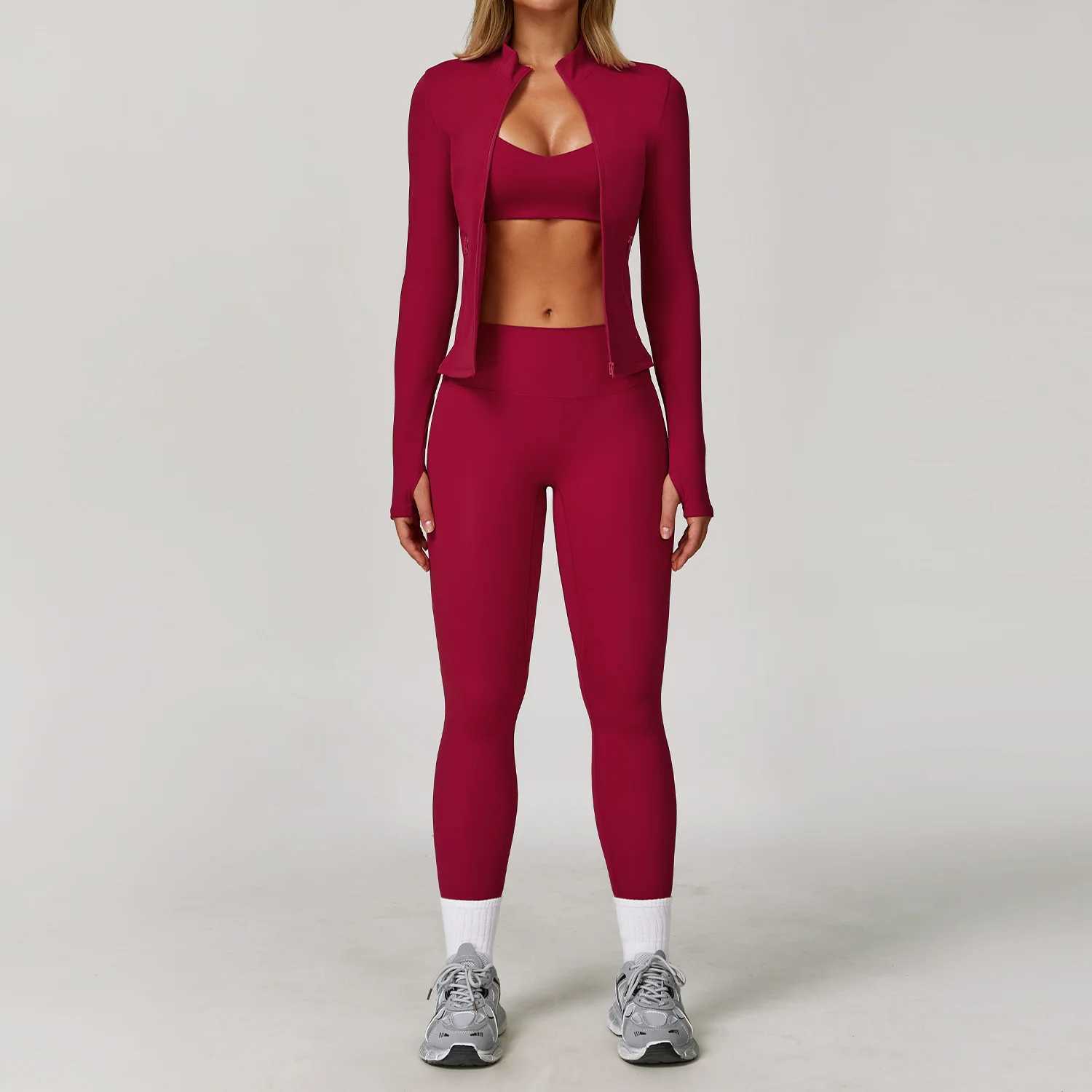 3PCS Yoga Set Womens Sportswear 2 Pieces Gym Set Women Workout Clothes High Waist Yoga Leggings Sports Bra Sets Tracksuits J251112