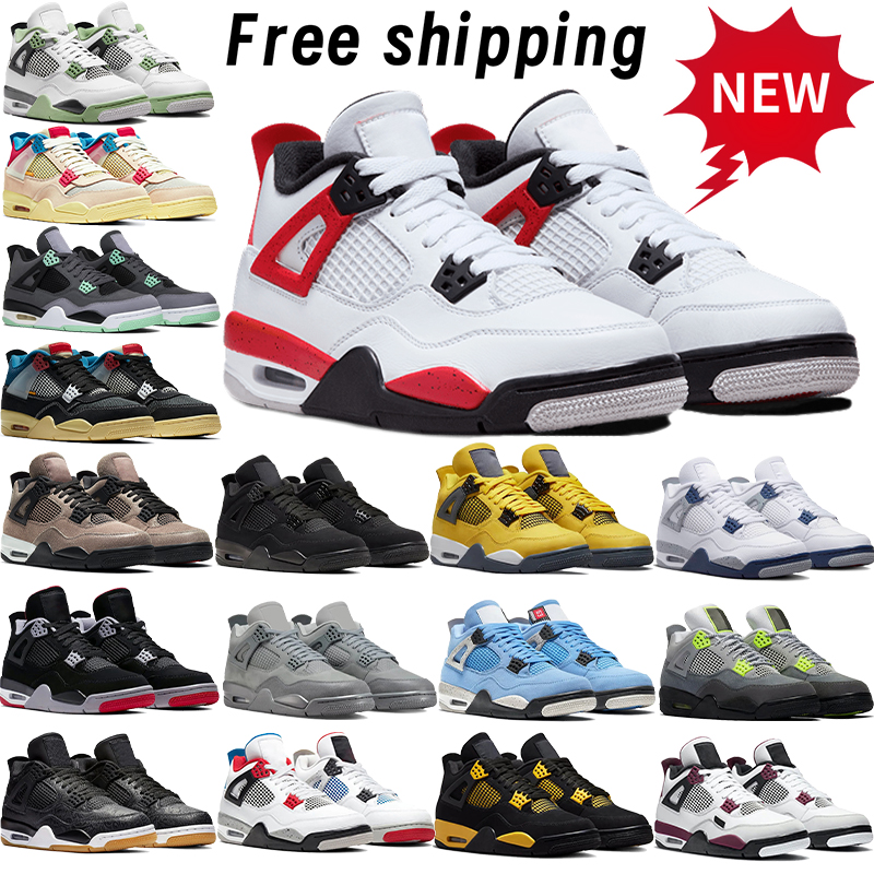 Free shipping Designer shoes 4 Basketball Shoes 4s mens local warehouse platform running sneaker stock in USA Red thunder Blue black white Green women casual trainer