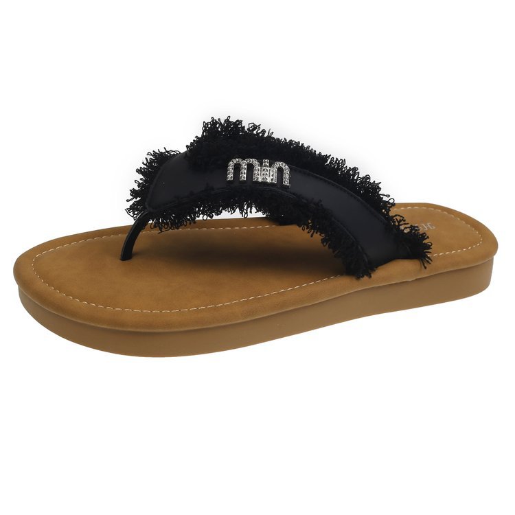 Women's 2025 summer new trend flip-flops soft soles to wear casual style seaside niche flat non-slip thick soles flip-flops