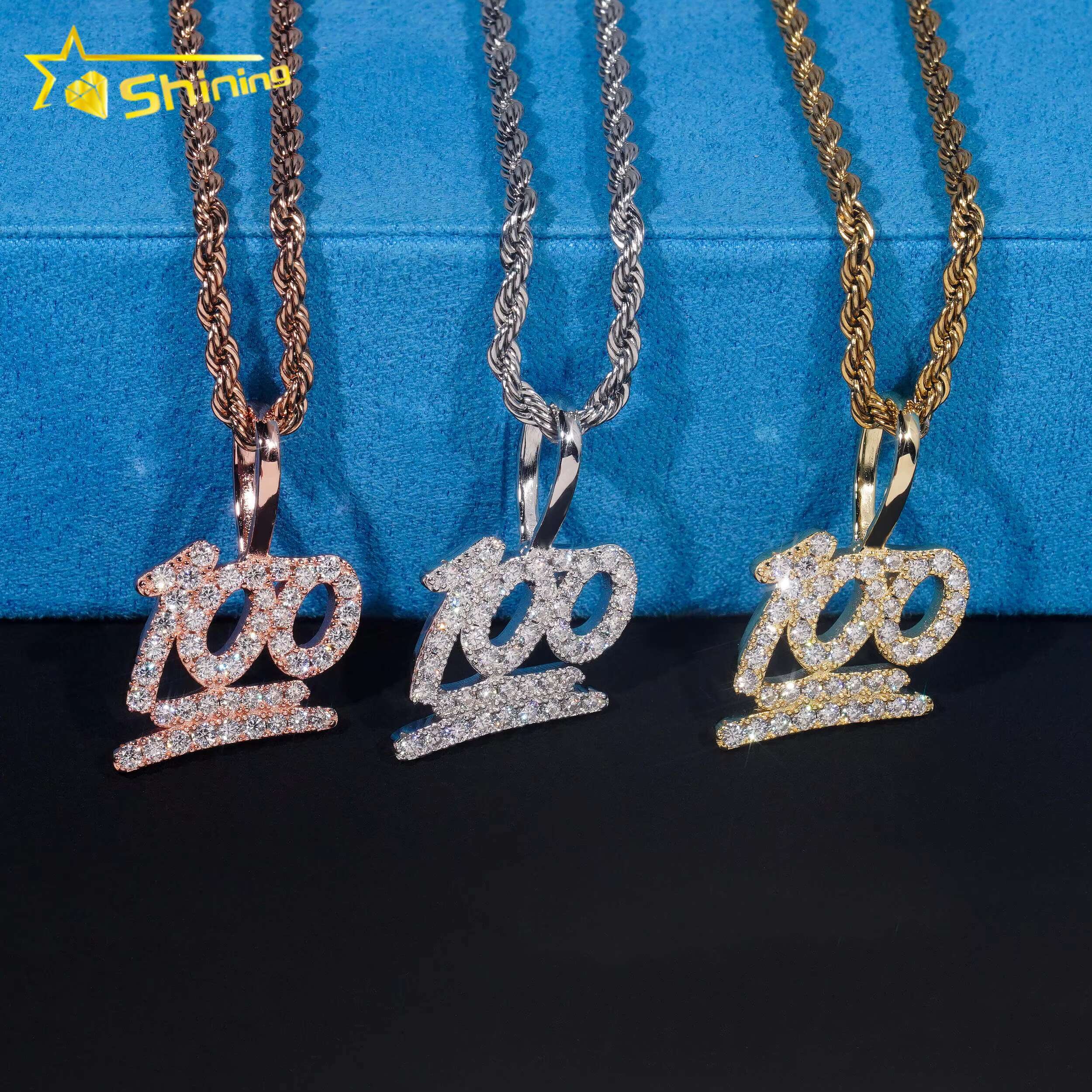 Silver 925 Pendants VVS Moissanite Diamond Mossanite Hip Hop Fine Jewelry Iced Out Diamond Moissanite Hamsa Hand Pendant