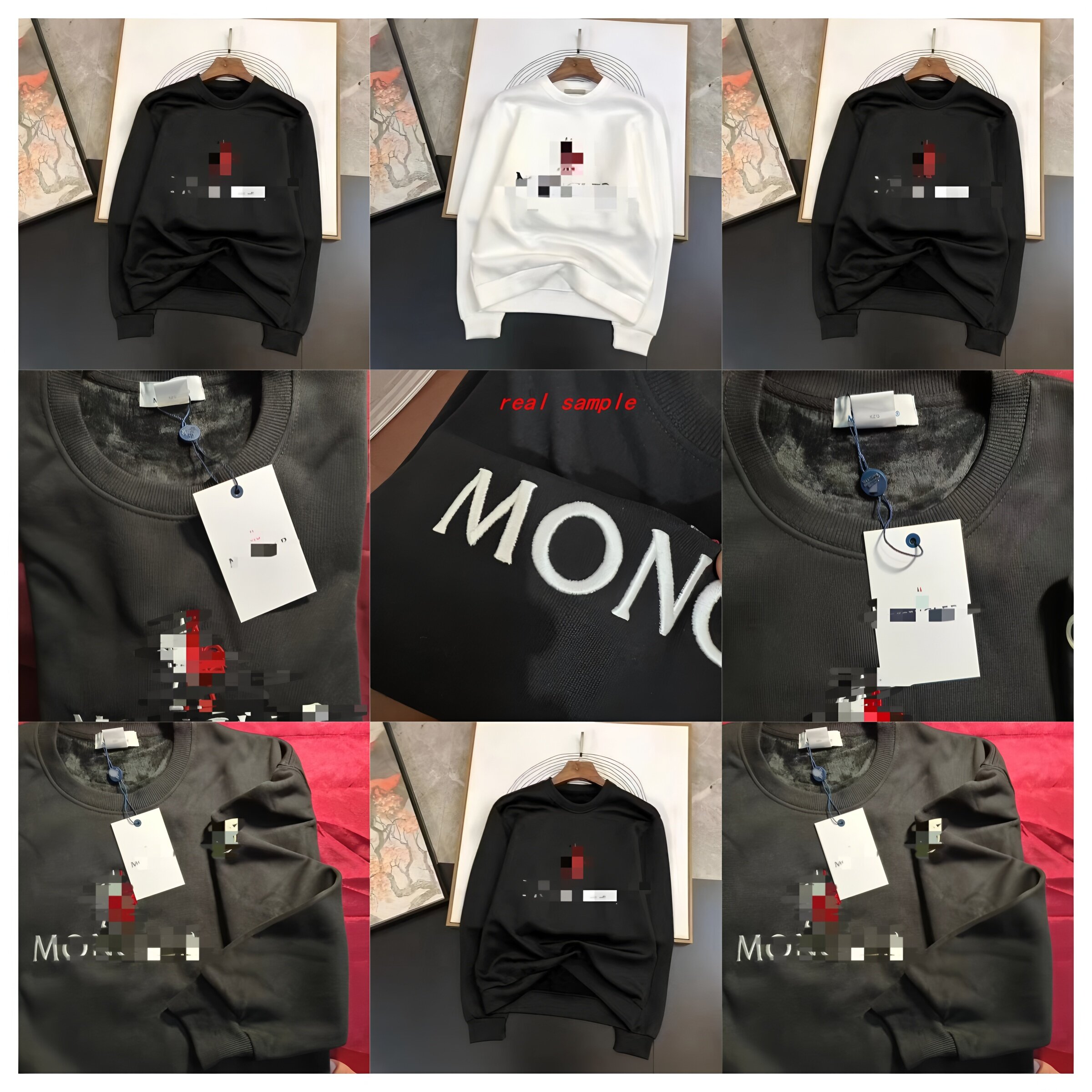 Real Photo Embroidery Sweatshirts M Brand Designer Student Pullover Hoodie for Men and Women Autumn and Winter New Styles