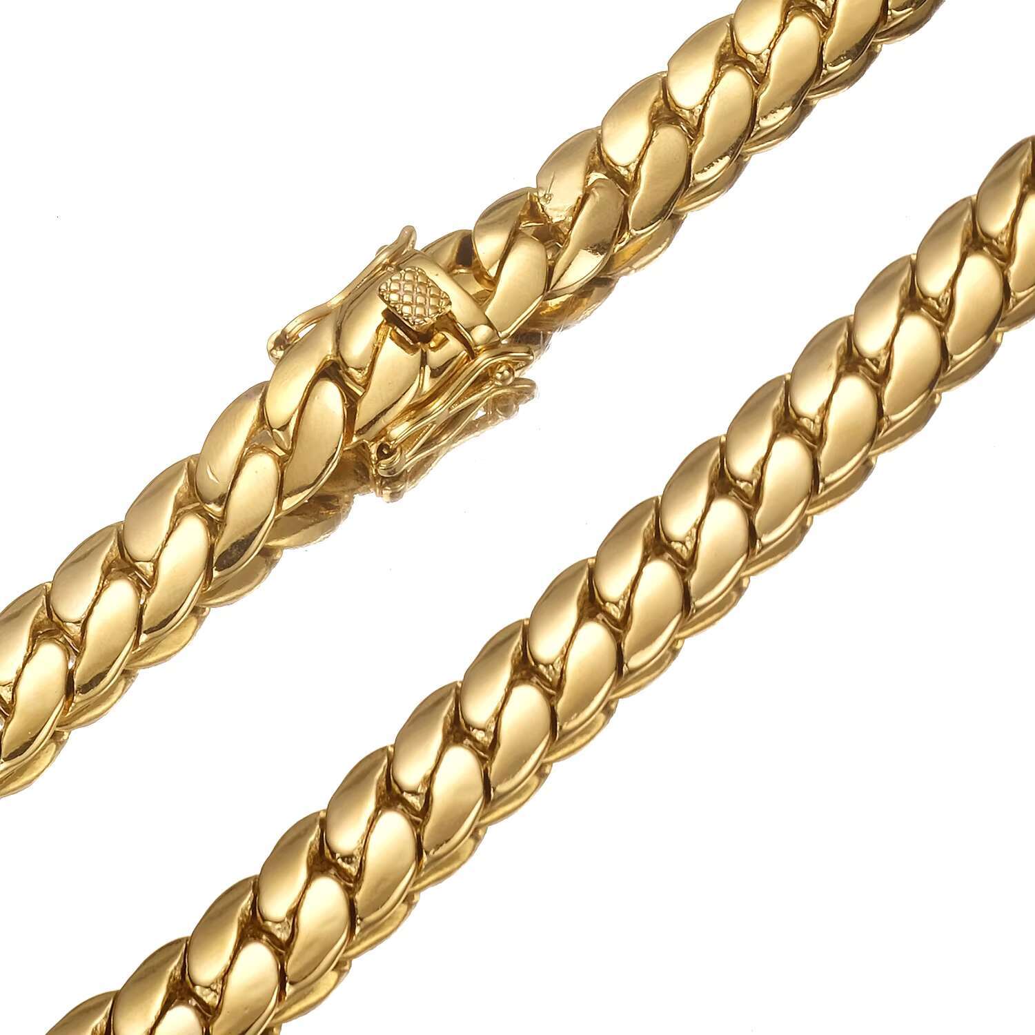 USA Trendy Bracelet Necklace Choker k Gold Cuban 6mm 8.8mm 9.6mm Miami Chain Unisex