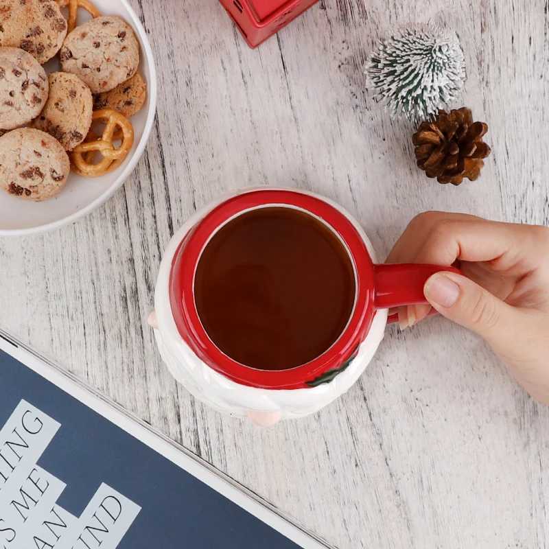Christmas Christmas 3D Santa Ceramic Mug 530ml Festive Coffee Tea Cup Xmas Gift for Home Office Holiday Decor Y251112