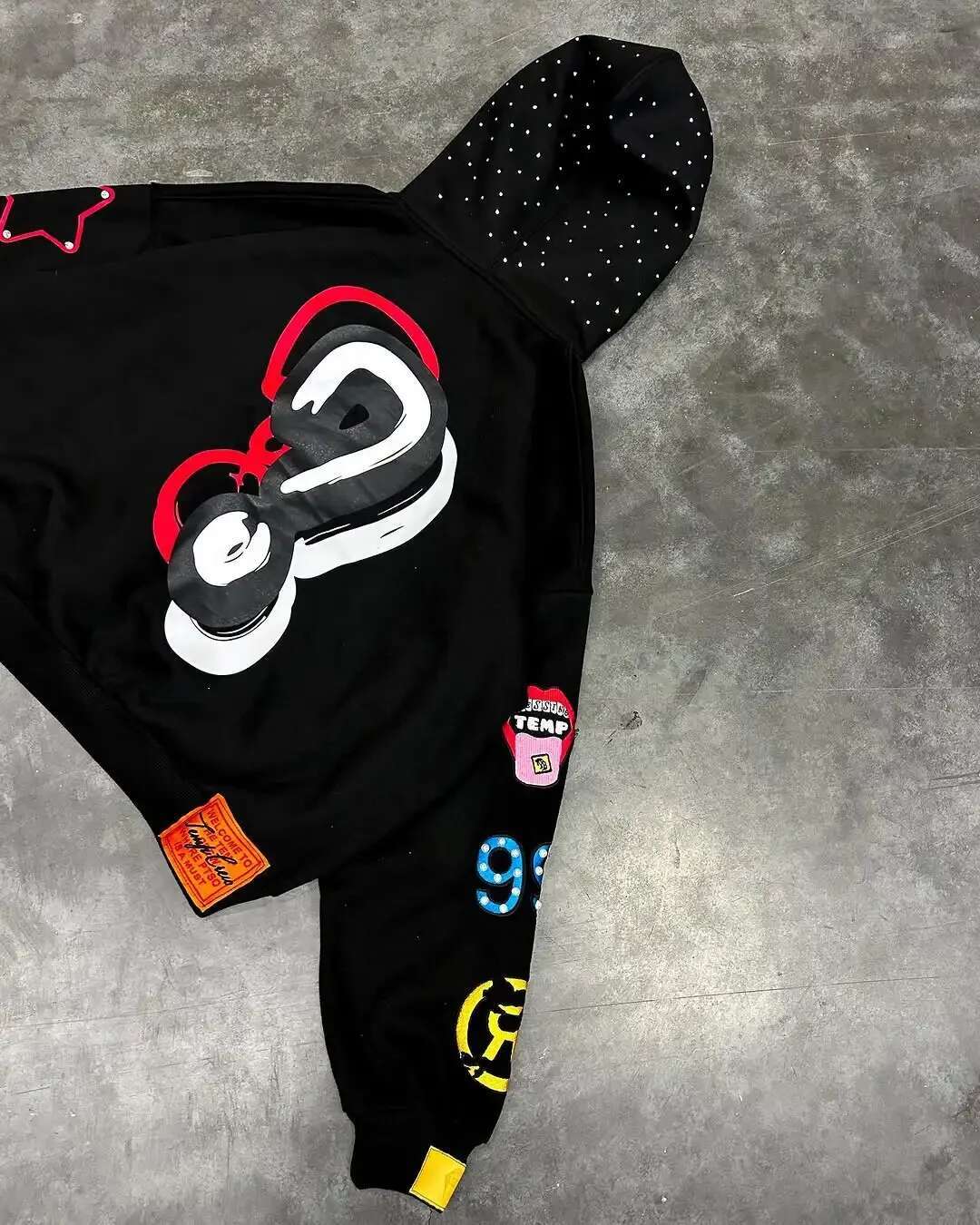 American Hip Hop Trend Fashion Zipper Hoodie Star Alphabet Design Vintage Hooded Long Sleeve Sports Men Women Street Wear Y2K