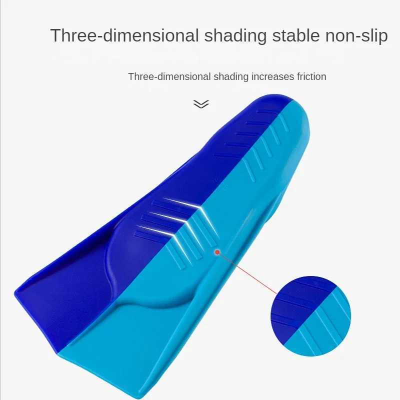 Swimming Training Fin Silicone Professional Scuba Diving Fin Short Mens Inflatable Swimming Fin Childrens Flip Cover Equipment SetY250412