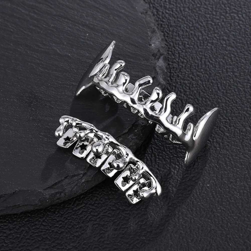 D Z New Tooth Scrub Set suitable for unisex top bottom mouth gold silver tooth scrub tooth cap removable teeth fashion jewelry W250412