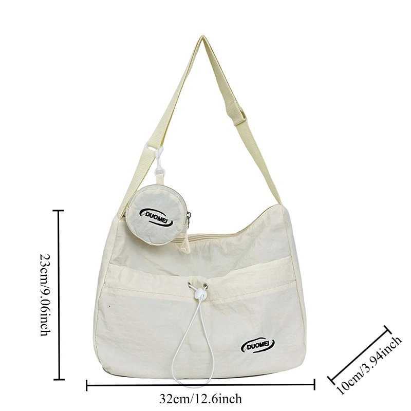 Japan Style Women Crossbody Bag New Casual Nylon Letter Composite Bag Simple Large Capacity Canvas Single Shoulder Tote BagT2511112