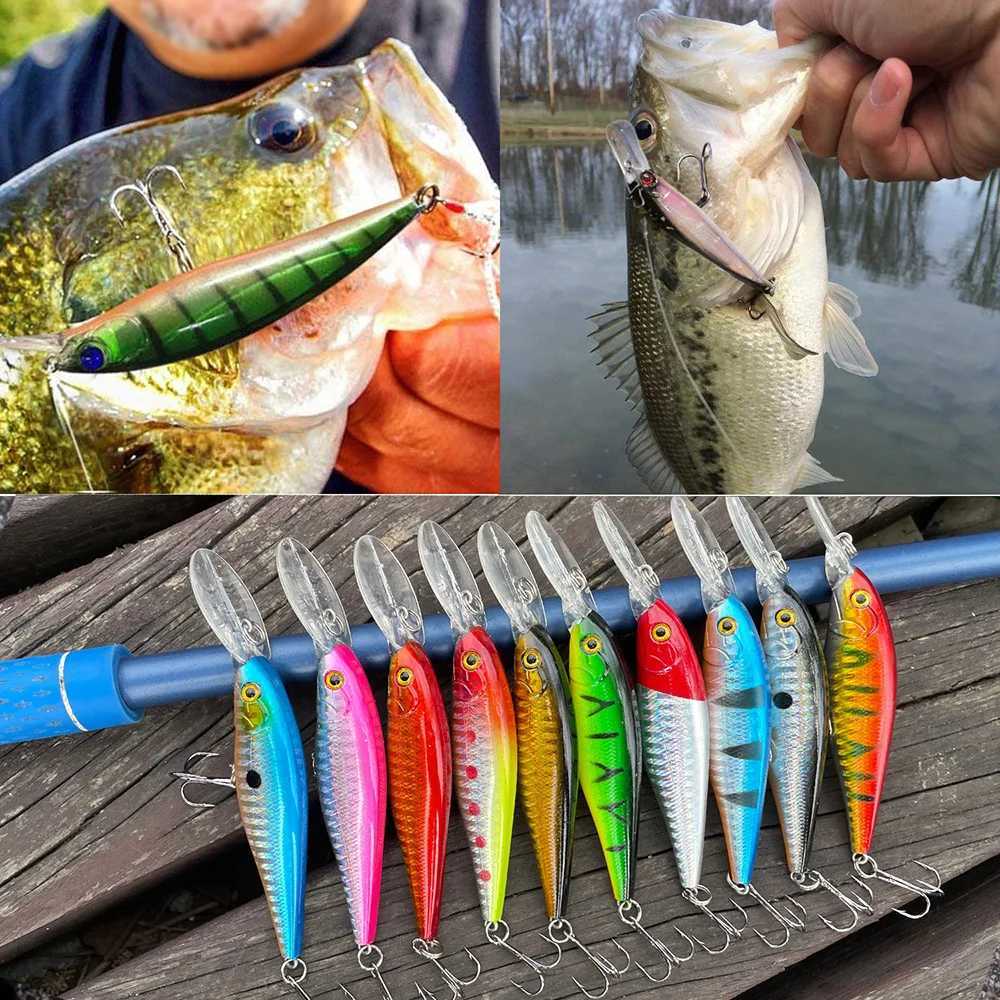 Hercules 10PCS Minnow Fishing Lure 11cm 10.5g Aritificial Wobblers Hard Plastic Baits Diving 2.5-4m Pesca Fish Wobbler Tackle Z250411