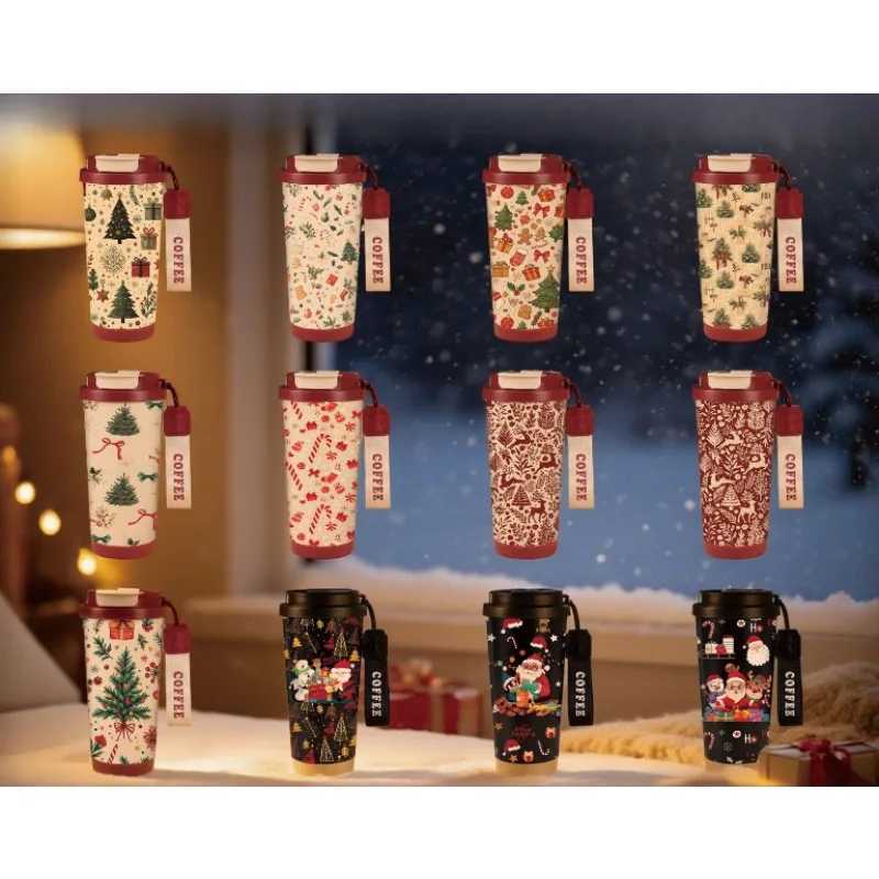 Christmas Christmas thermos cup 316 stainless steel lily of the valley coffee cup cartoon Christmas holiday gift Y251112