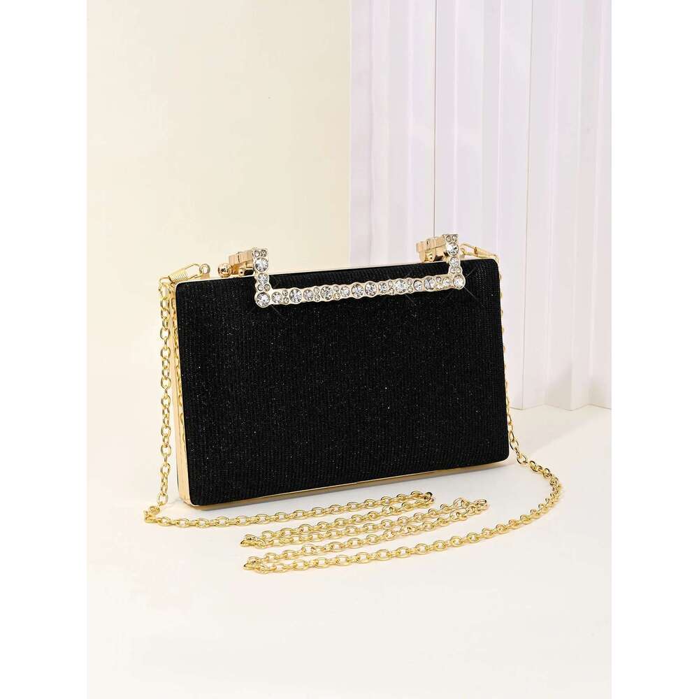 1 PC Sparkg Crystal Clasp Clutch Purses Bride and Bridesmaid Handbag Elegant Detachable Chain Evening Bag for Women Club Par
