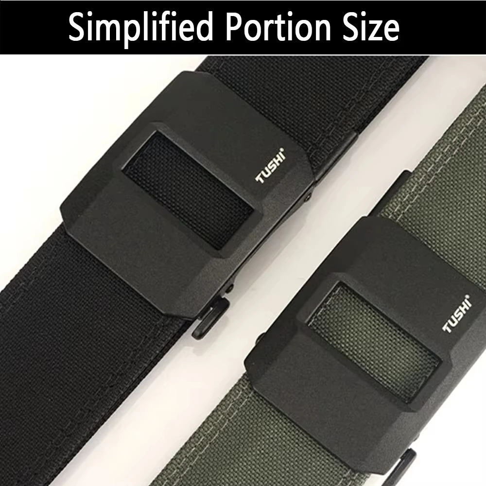 TUSHI 4.3CM Wide double-layer reinforced automatic buckle training quick hanging pistol belt Mens nylon outdoor leisure 250407