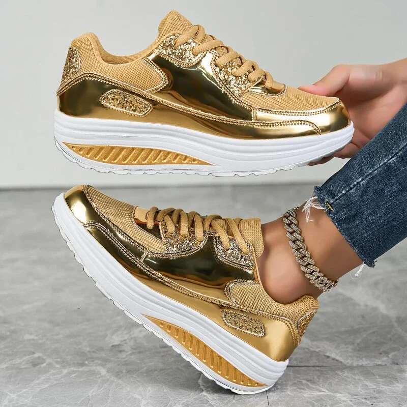 2025 Summer New Mesh Breathable Women's Casual Lace Vulcanized Thick Bottom Designer Fashion Sports Shoes Women's Shoes
