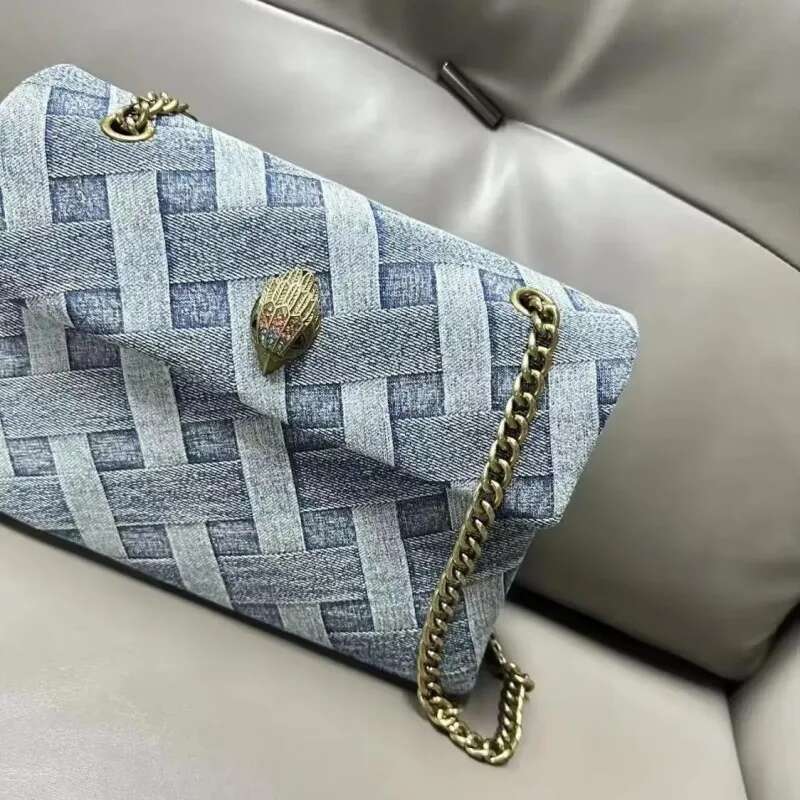 2025 New dia check wash denim fashion all-in-one Single shoulder crossbody chain classic retro Hawk head bag