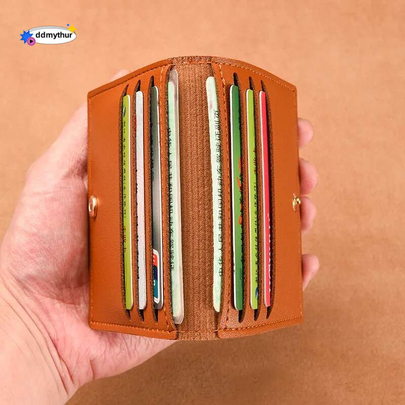 Solid Color PU Leather Small Wallet for Women Short Simple Women's with Buttons Ultra Thin Credit Card Bag Coin Purse ddmythur