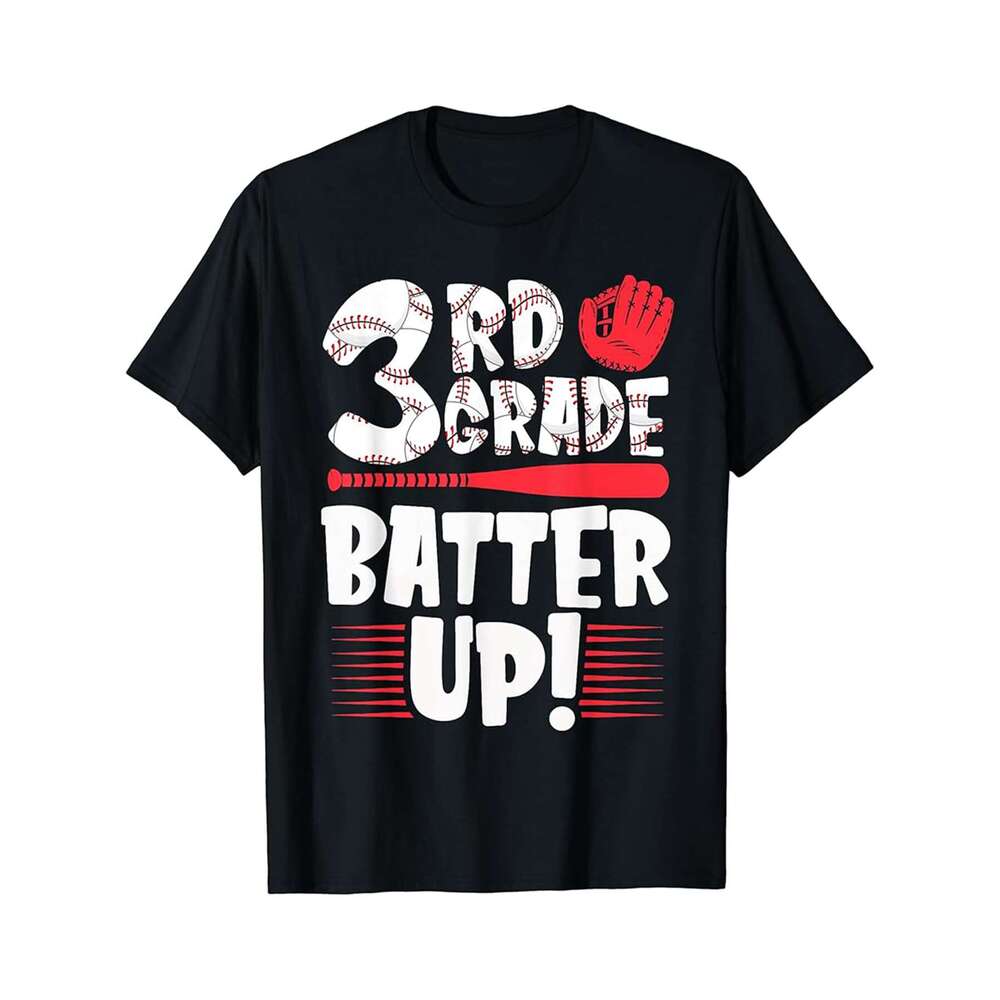 Designer T shirt 3rd Grade Back To School 3rd Grade Batter Up Baseball - 220g T shits