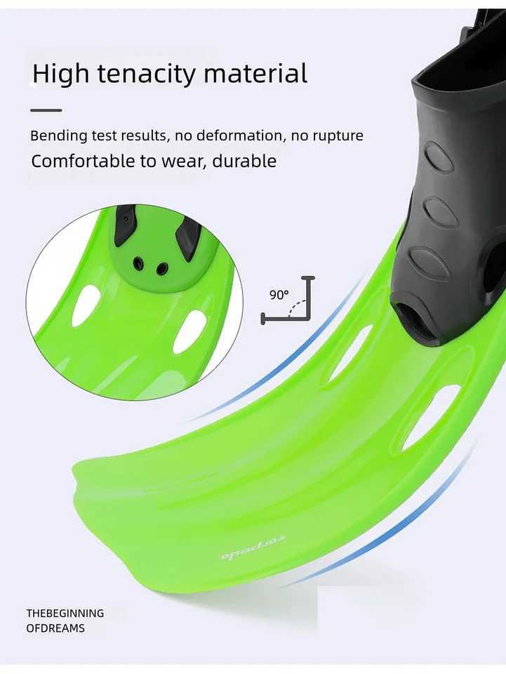 Inflatable fins open heel swimming fins with adjustable buckles travel sized short flap for swimming and diving inflatable finsY250412