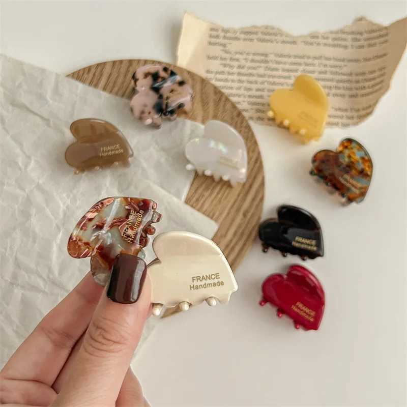 1 piece of French acetate hair clip heart-shaped clip front side hair clip strap Y2504012