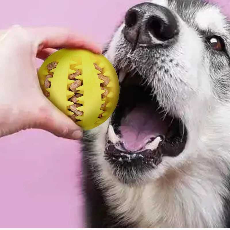 High Quality Rubber Tooth Cleaning Snack Ball Non Destructive Dog Toy for Dogs Soft Pet Chewing Toy for Large Dogs Interactive Dog Accessories T250401