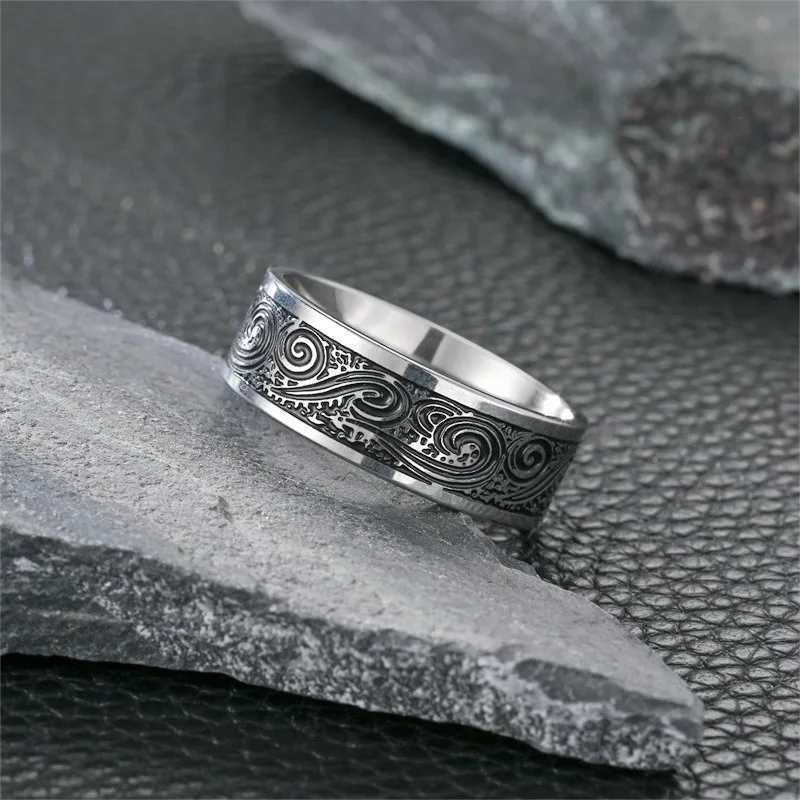 New Titanium Steel Mens Ring Vintage Style Handmade Handsome Fashion Terence Mens Ring Fathers Day Gift 2024XJ250412