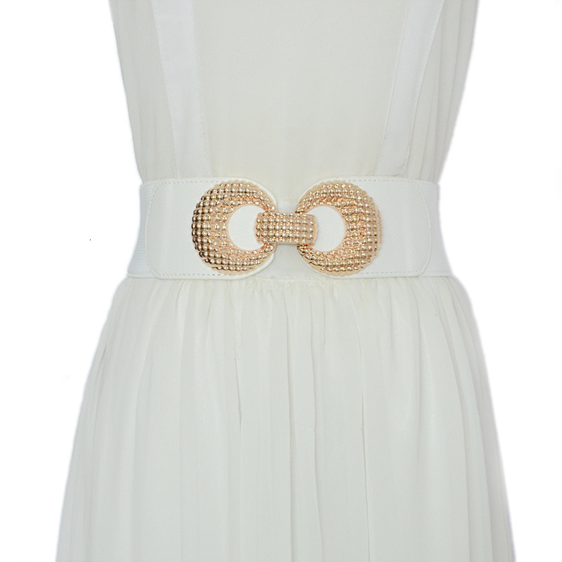 New Belt, Women's Simple Double Loop Buckle, Elastic Decorative Waist Cover with Skirt and Coat