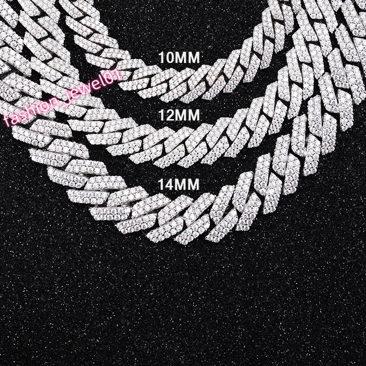 Yu Ying Customization Miami Style Chain Bracelet S925 Sterling Silver Two Rows VVS Moissanite Diamond Cuban Chain for Hiphop