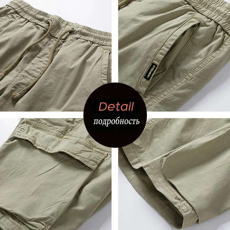 Summer Men Casual Cargo Cotton Mens Classic Vintage Pockets Outdoor Shorts Male Brand New Outwear Work Safari Short Pants