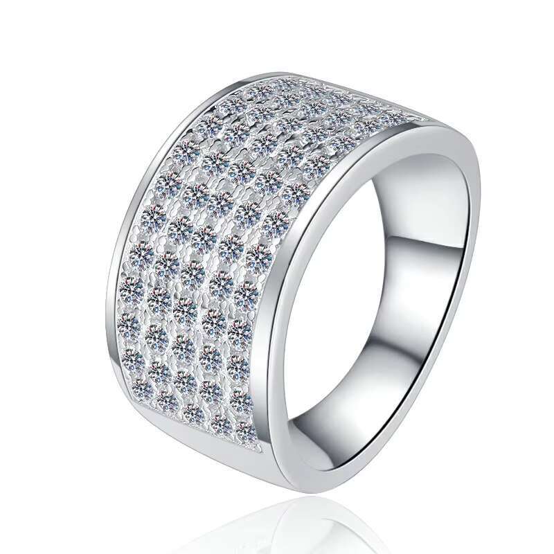 Fine Jewelry Classic Fashion VVs1 Moissanite Full Diamond Good Quality S925 Sterling Silver Ring of Women Ladies Rings