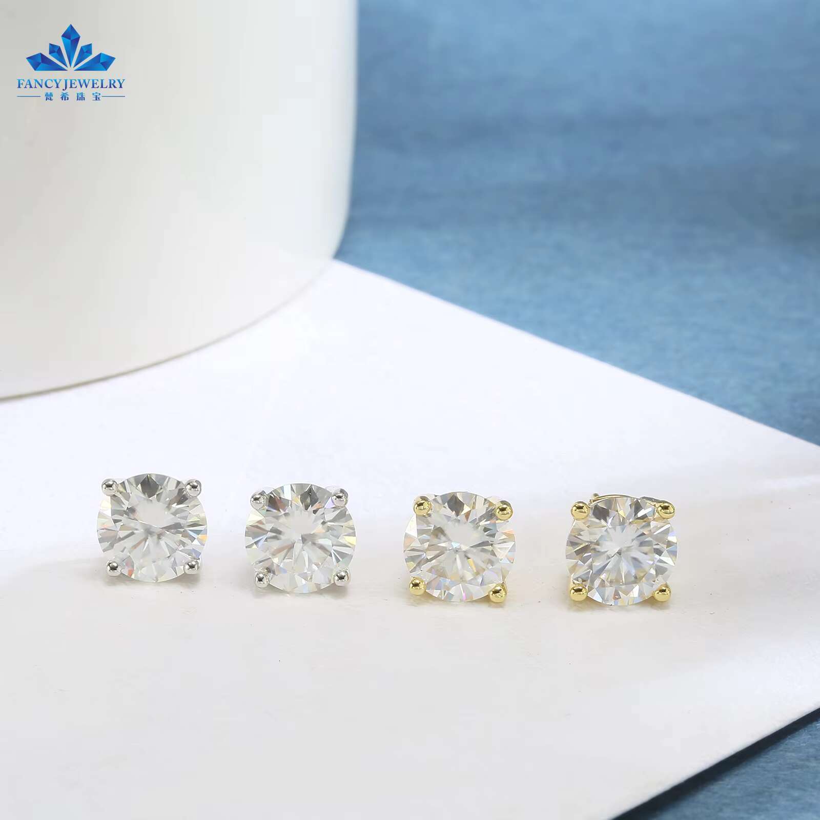 IGI Certificate CVD HPHT 0.5ct 1ct D VS1 Lab Created Diamonds 10K 14K 18K Real Gold Earrings Lab Grown Diamond Stud Earrings