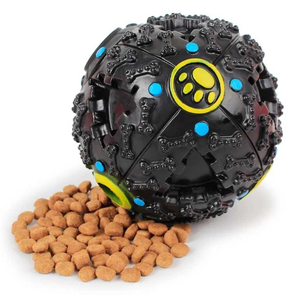 High Quality Pet dog plush bite sound toy leakage food ball dog sound squeaking ball for large medium and small dog education toys T2504012