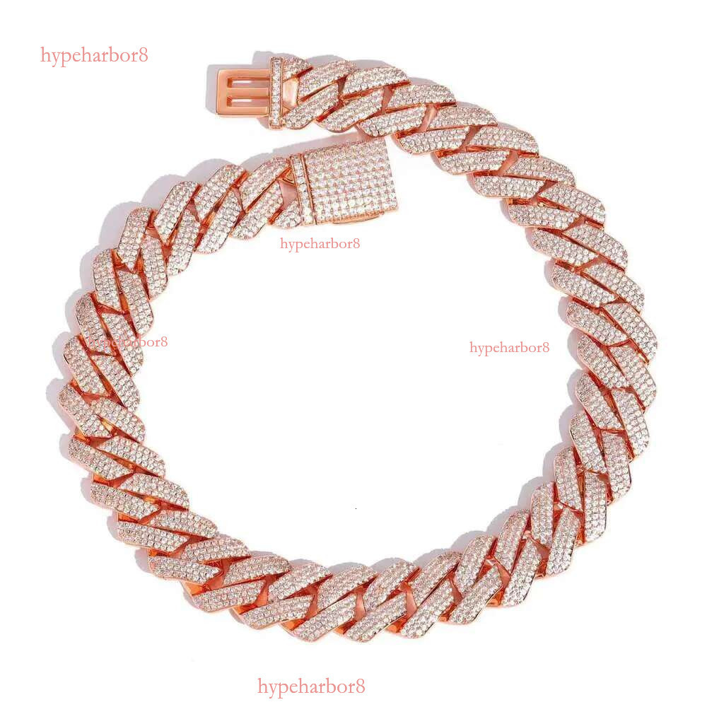 Fashion Jewelry Designer Cuban Chain, Pure Sier Tin 3 Rows Mosonite Necklace Men's Gift Gothic Iced Pendant with Dia Tester