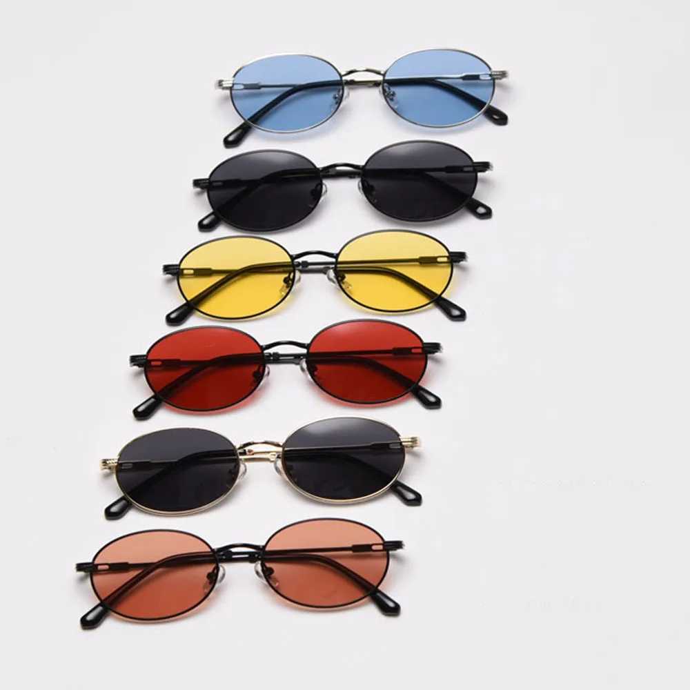 Peekaboo retro oval glasses men uv400 high quality gold small sunglasses women metal 2021 yellow red hot-selling Z250411