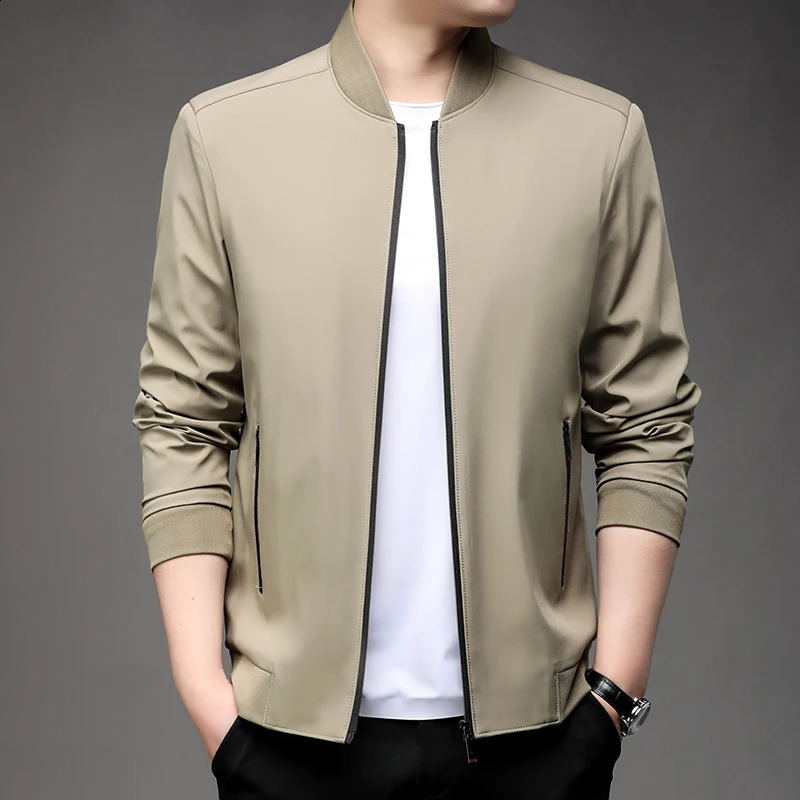 High Quality Fashion Handsome Spring Baseball Collar Business Casual Jacket Mens Spring Jacket Dad Jacket M-5XL 250411