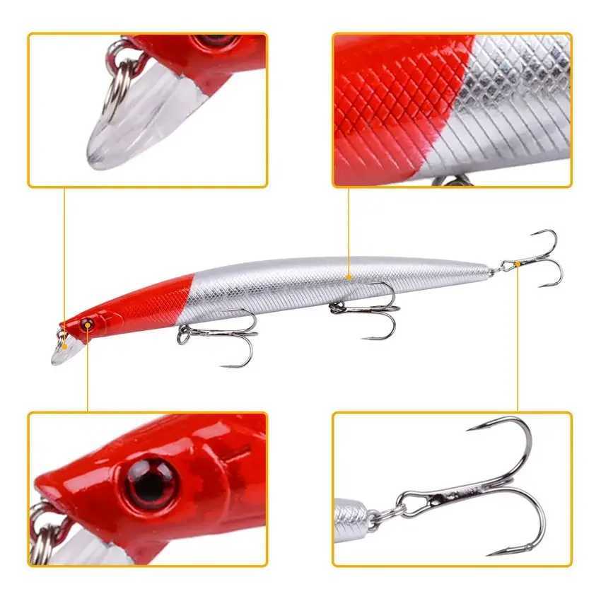 1Pcs Bass Big Wobbler Fishing Lure Minnow Mixed Model Artificial Hard Bait 18cm 24g Floating Water Sea Trolling Wobbler Z250411