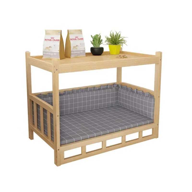 Wooden dog bed sofa solid wood pet cat and dog house pet bed sleeping bread bed X250412