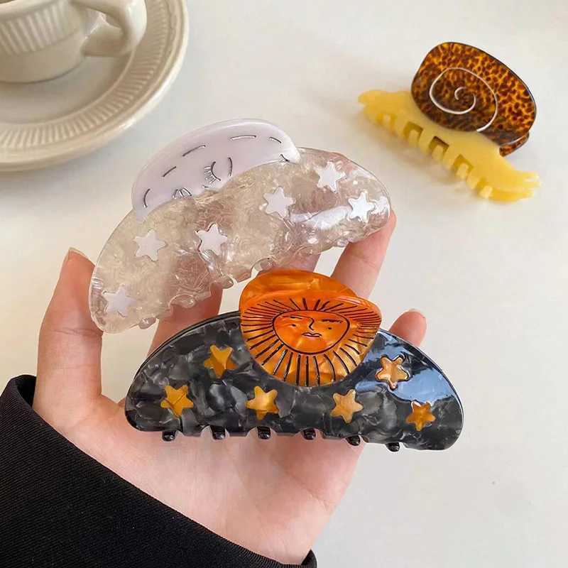 1 unique piece of vinegar unique sun moon and star hair claw - vintage style vinegar hair accessory Y2504012