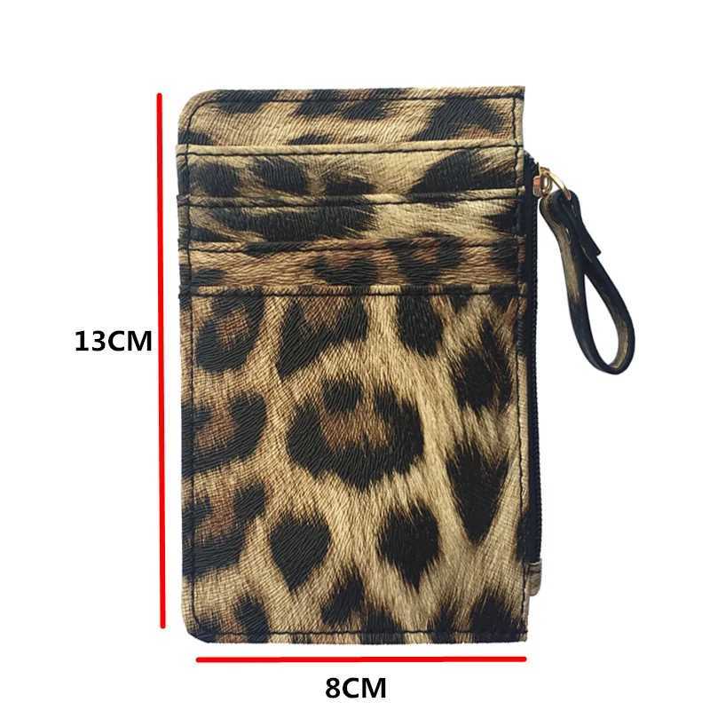 New Leopard Pattern Leather Zipper Coin Wallet suitable for both women and men ultra-thin card wallet commercial card holder beautiful gift bag Z25041