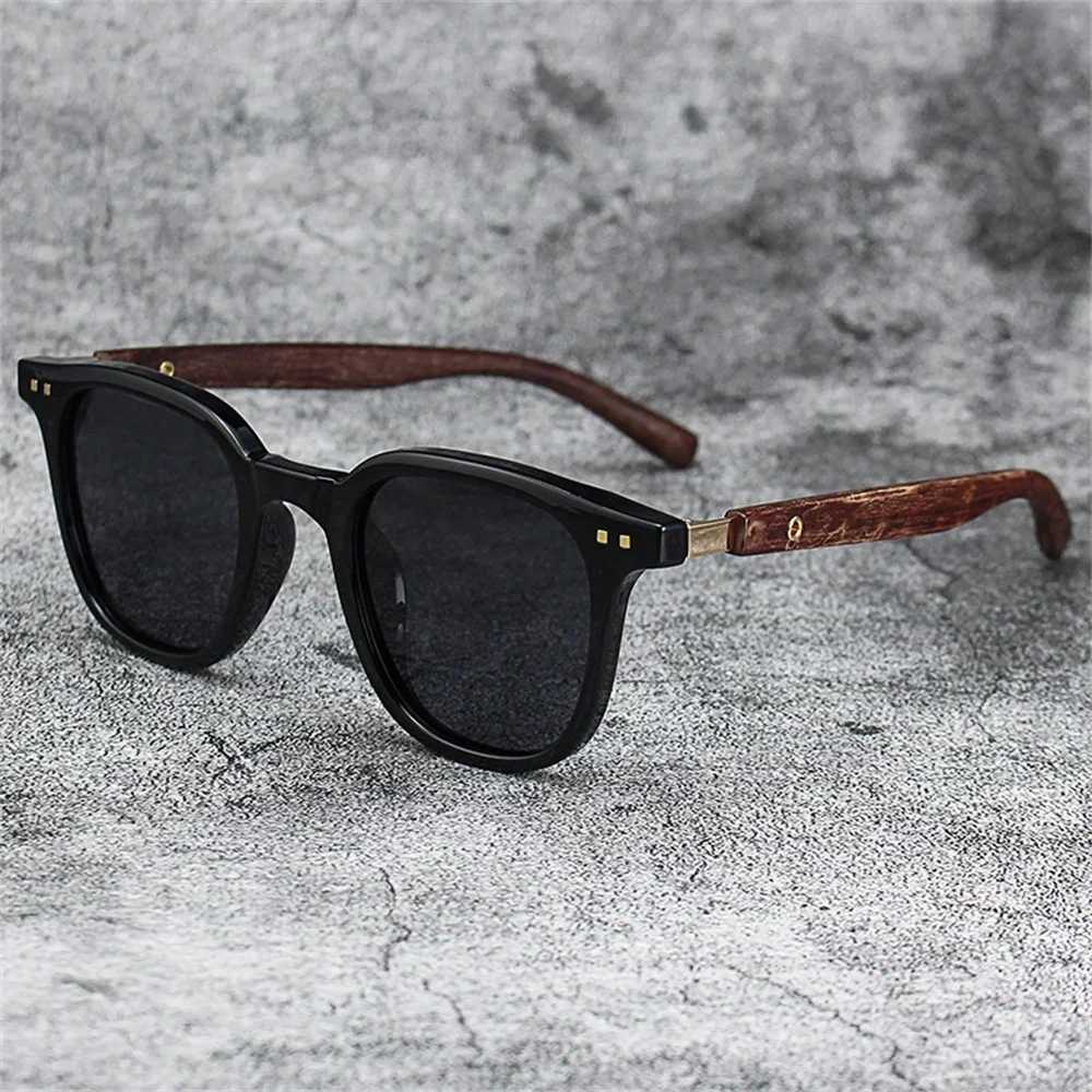 Men Vintage Wooden Frame Sunglasses Classic Brand Sun Glasses Coating Lens Men Polarized UV Protection Driving Eyewear Z250411