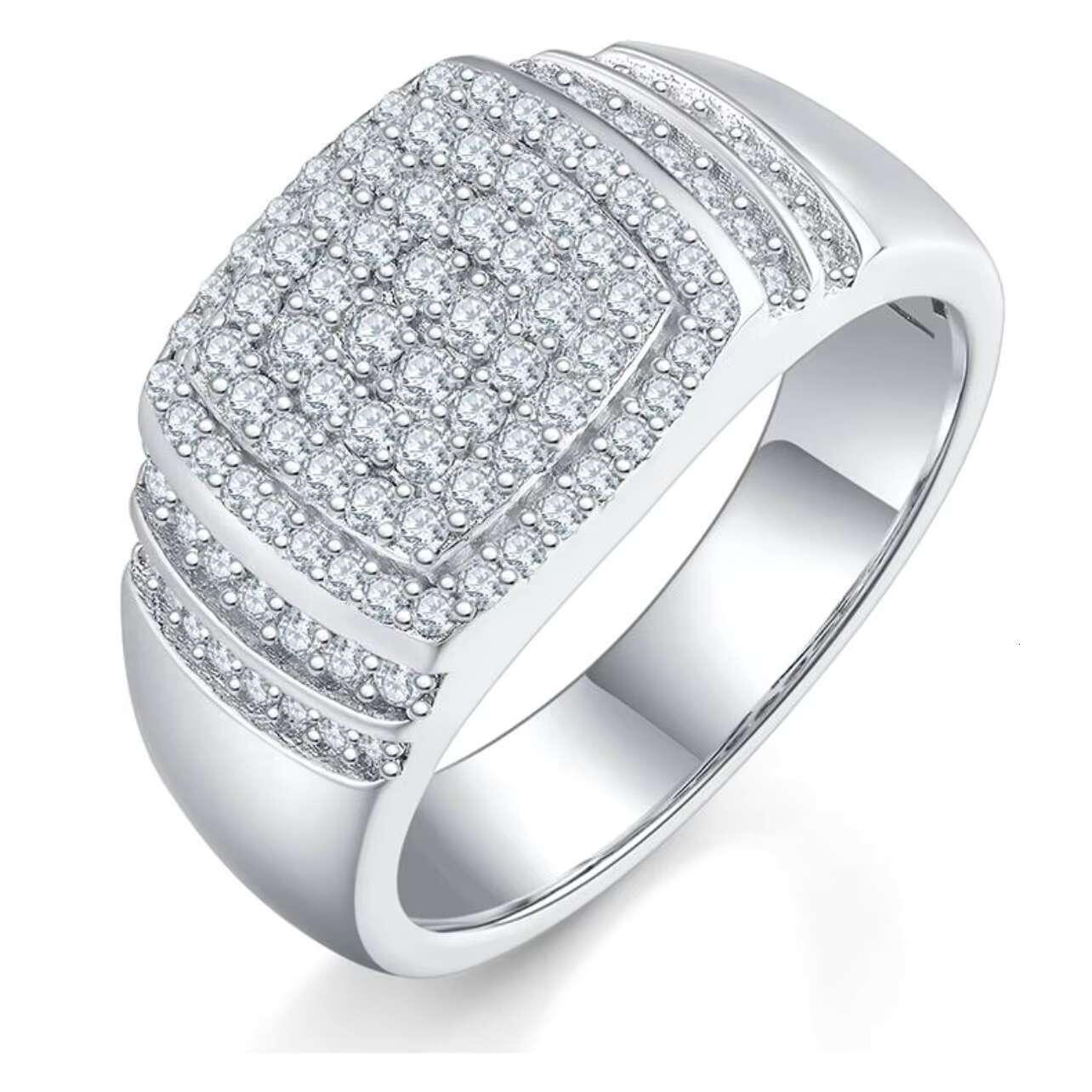 Luxury Fine Jewelry Mens Wedding Ring 0.98ct D Grade Cut S925 Sterling Silver Platinum Plated Moissanite Rings Fashion Style
