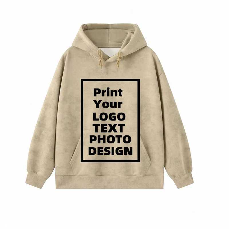 POD customization Customized Printed Men Women Hoodie Loose Hoody Pullover Personality Vintage Tie-dye Hooded Pocket Sweatshirt Custom ImagesT251112