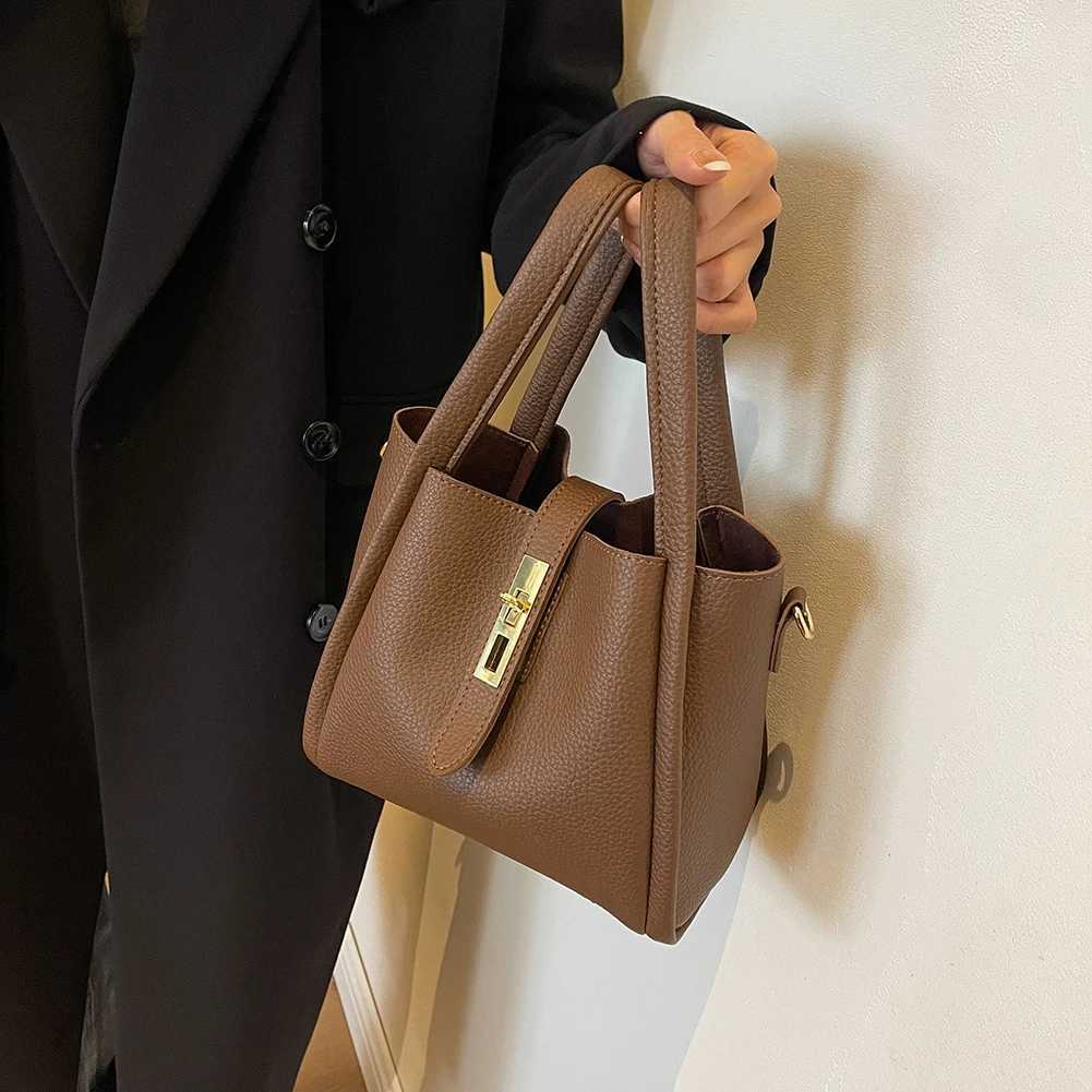 Fi handbag womens bucket bag large capacity magnetic closed shoulder bag cross body bag solid handbag work travelXJ250412
