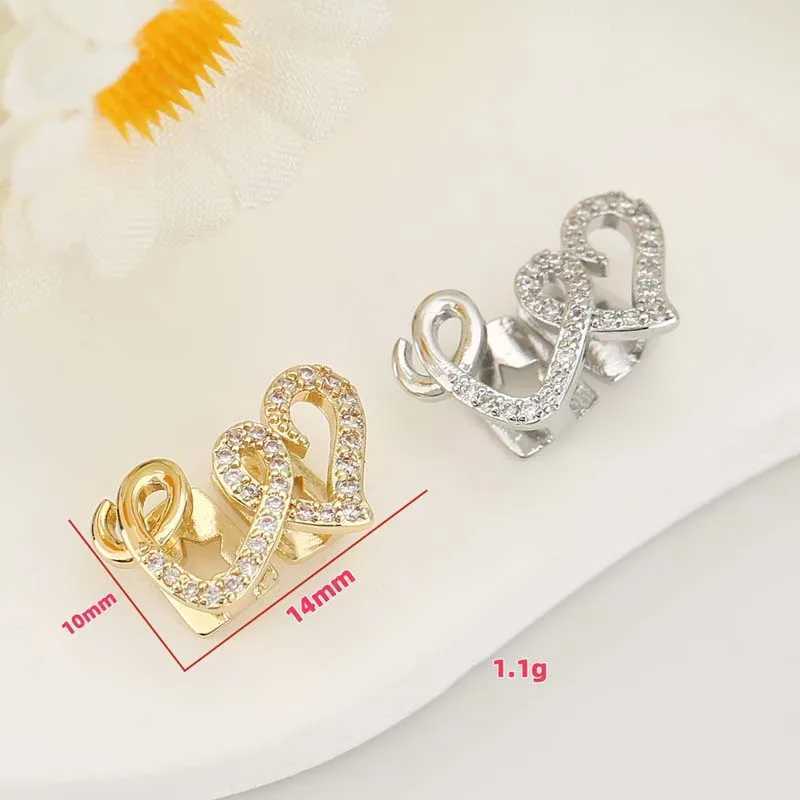 Stainless steel double heart dental cap suitable for women punk hip-hop zircon hollow love teeth Grilz couple jewelry accessories W250412