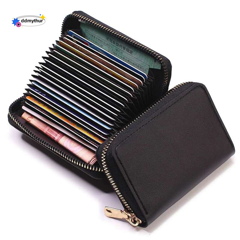 Business Women/men Gray Bank/ID/Credit Holder 20 Bits Card Wallet PU Leather Protects Case Coin Purse ddmythur